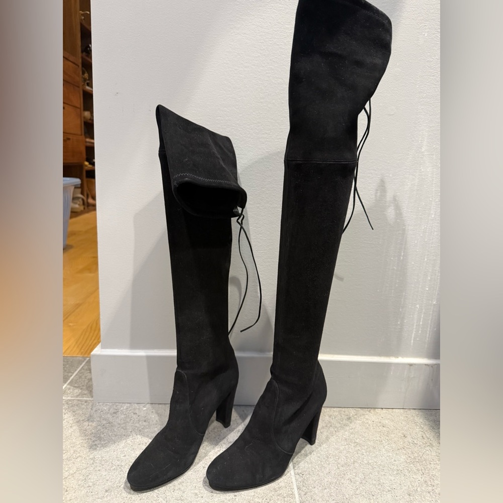 Stuart Weitzman Black Over-the-Knee Suede Boots 37.5